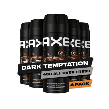 Desodorante aerosol Dark Temptation Axe pack 6 unidades 150 ml. 6 x 150 ml