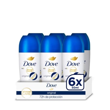 Desodorante roll-on original Advanced Care Dove 6 unidades 50 ml. 6 x 50 ml