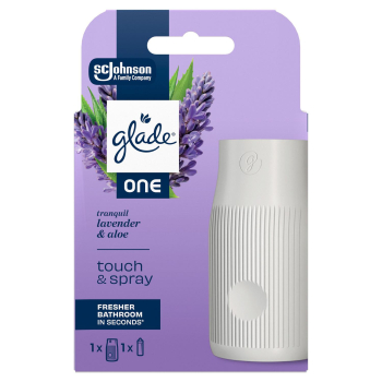 Ambientador spray automático aroma lavanda y aloe aparato y recambio Glade One 1 ud.