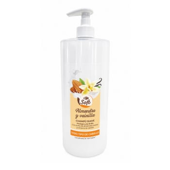 Champú suave almendra y vainilla Soft Carrefour 1 l.