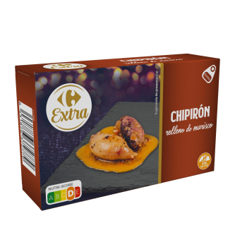 Chipirón relleno de marisco Extra Carrefour sin gluten 72 g.
