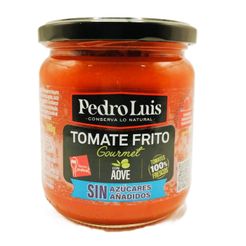 Tomate frito con aceite de oliva virgen extra Pedro Luis sin azúcar añadido 340 g.