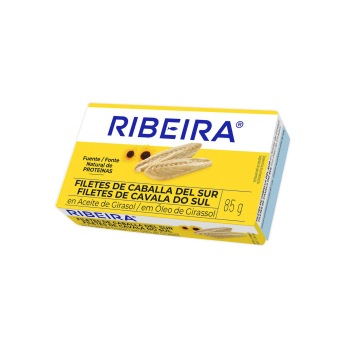Filetes de caballa del sur en aceite de girasol Ribeira 60 g.