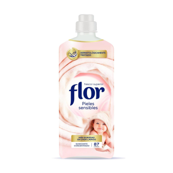 Suavizante concentrado pieles sensibles Flor 87 lavados.