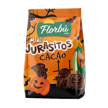 Galletas mini jurasitos de cacao Florbú 140 g.