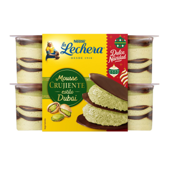Mousse crujiente estilo Dubai La Lechera Nestlé pack de 4 unidades de 57 g. 4 x 57 g