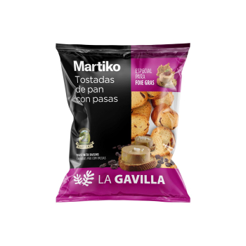 Pan tostado con pasas La Gavilla Martiko 100 g.
