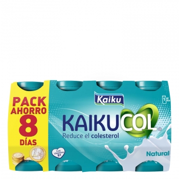 Leche fermentada líquida natural Kaikucol pack de 8 unidades de 65 g.
