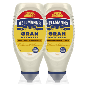 Mayonesa Hellmann's sin gluten pack 2 unidades de 750 ml