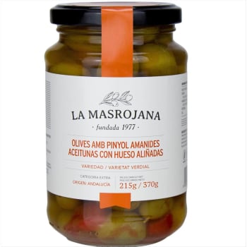 Aceitunas verdes con hueso aliñadas La Masrojana 220 g.