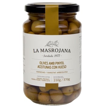 Aceitunas arbequinas con hueso La Masrojana 220 g.