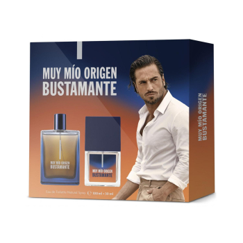 Estuche Bustamante Muy Mio Origen: agua de colonia 100 ml y agua de colonia 30 ml.