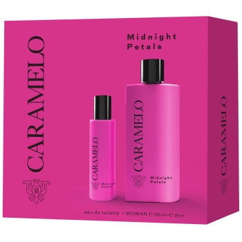 Estuche Caramelo Midnight Petals Woman: agua de colonia 100 ml y agua de colonia 30 ml.