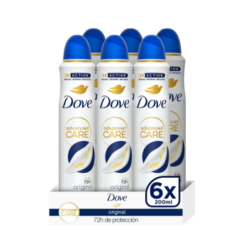 Desodorante original Advanced Care Dove pack 6 unidades 200 ml. 6 x 200 ml