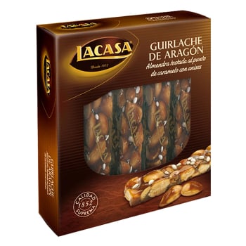 Turrón guirlache de Aragón en porciones Lacasa 240 g.