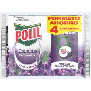 Colgador antipolillas perfumados lavanda fresca Polil 4 ud.