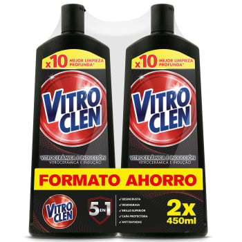 Limpiador de vitrocerámica e inducción en crema 5en1 Vitroclen pack de 2 unidades de 450 ml. 2 x 450 ml