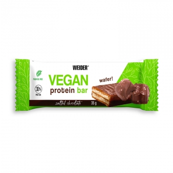 Barrita de chocolate salado alta en proteínas Vegan Weider 35 g.