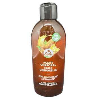 Aceite corporal con almendras Soft Carrefour 200 ml.