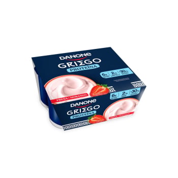 Yogur griego con fresa proteína Danone sin gluten pack de 4 unidades de 110 g.