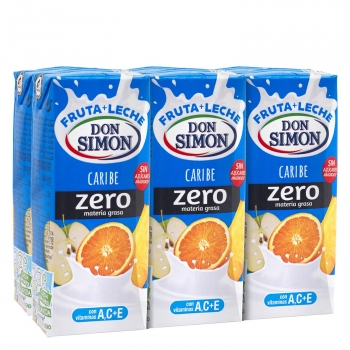 Zumo de fruta y leche Don Simón Caribe zero pack de 6 briks de 20 cl.