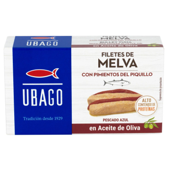Melva con pimientos del piquillo en aceite de oliva Ubago 85 g