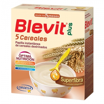 Papilla Infantil con Fibra Blevit Plus Superfibra 5 Cereales 600 gr