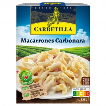 Macarrones carbonara Carretilla sin aceite de palma 325 g.