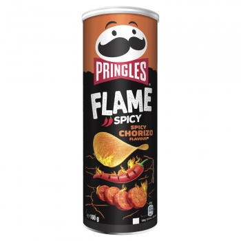Aperitivo de patata sabor chorizo Flame Spicy Pringles 160 g.