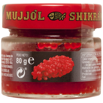Sucedáneo de caviar Mujjól Shikrán Rojo sin gluten 80 g.
