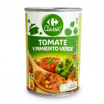 Tomate y pimiento verde Classic Carrefour 400 g.
