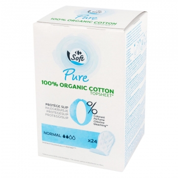 Protegeslip normal ecológico Pure Carrefour Soft 24 ud.