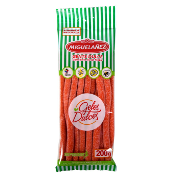 Regaliz rellenos de fresa Pika Miguelañez 200 g.