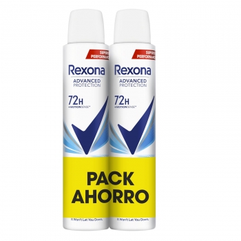 Desodorante en spray antitranspirante cotton dry 72h Advanced Protection Rexona pack de 2 unidades de 200 ml.