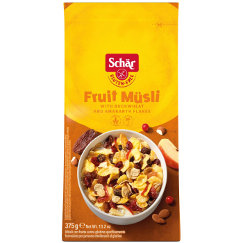 Cereales con fruta Muesli Schär sin gluten 375 g.