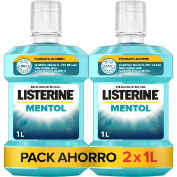 Enjuague bucal mentol Listerine pack de 2 unidades de 1 l. 2 x 1 l