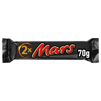 Barritas de chocolate con leche, crema de turrón y caramelo Mars 70 g.