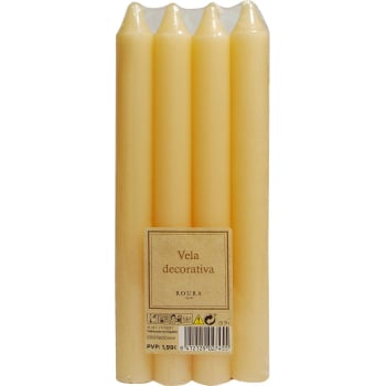 Set 4 Velas Decorativas 200x20 mm ROURA - Marfil