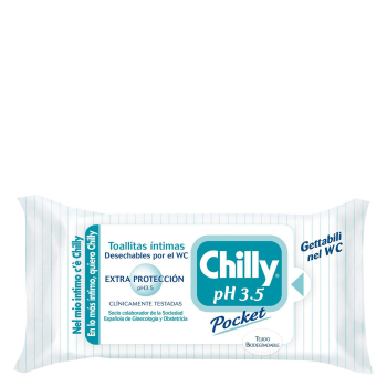 Toallitas íntimas desechables Extra protección Chilly 12 ud.