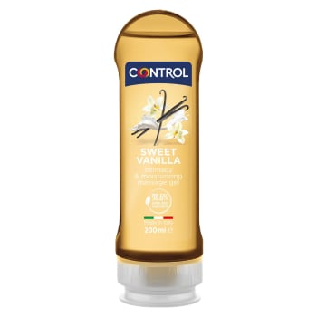 Gel de masaje corporal con aroma a vainilla Sweet Vainilla 2 en 1 Control 200 ml.