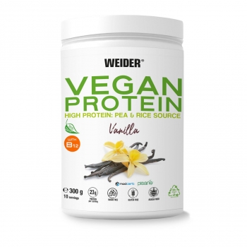 Proteína vegana de vainilla Weider sin gluten 300 g. 