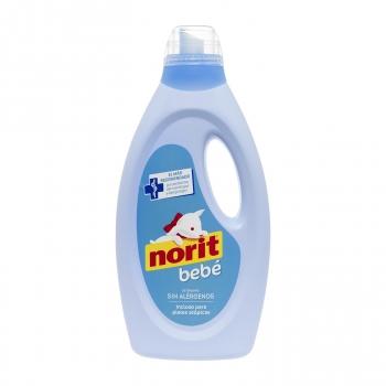 Detergente líquido prendas delicadas para ropa de bebé sin alérgenos Norit 32 lavados.