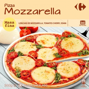 Pizza de mozzarella Carrefour 340 g.