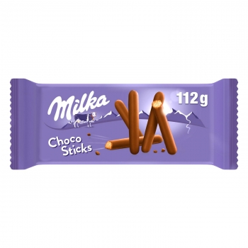 Barritas de galleta cubiertas de chocolate Milka 112 gr. 