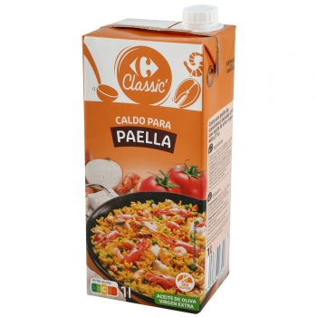 Caldo para paella Classic´ Carrefour sin gluten 1 l.