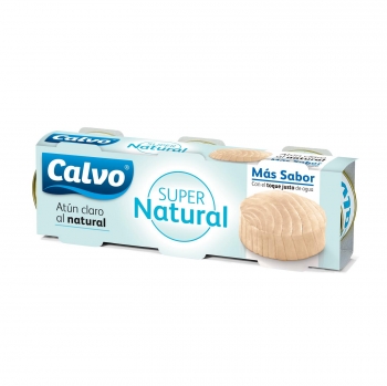 Atún claro al natural Calvo pack de 3 latas de 52 g.