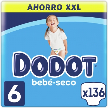 Pañales Dodot bebé-seco XXL T6 (+13 Kg)  136 ud.