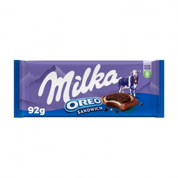Chocolate con leche con galleta oreo Milka 92 g.