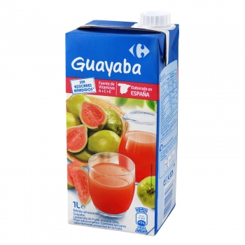 Bebida de guayaba Carrefour sin azúcar añadido brik 1 l.