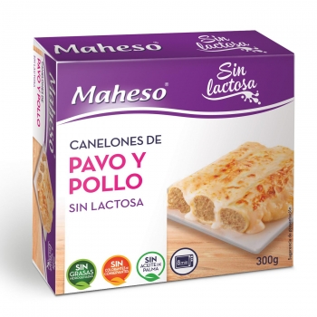 Canelones de pavo y pollo Maheso sin lactosa 300 g.